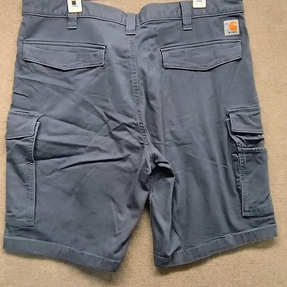 Carhartt Mens 39" Work Shorts Blue Khaki Loose Canvas Utility Carpenter (Tag 38) - Picture 5 of 6